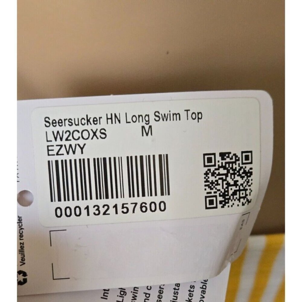 Lululemon Size Medium Seersucker High Neck Long Swim Top multicolor size M - Picture 7 of 9
